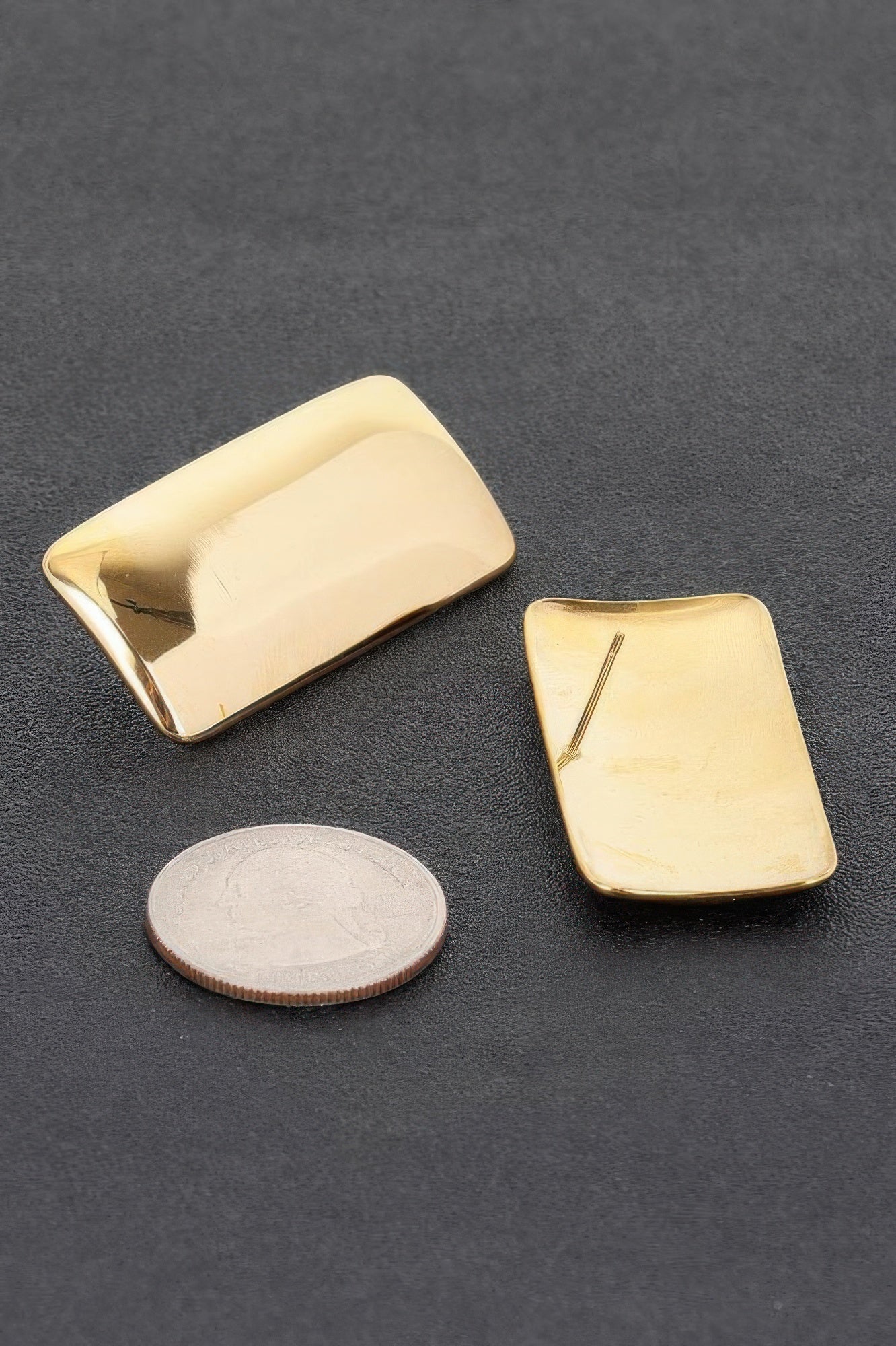 CHELSEA Gold Plated Rectangular Earrings: BYMANYC ® New York-1