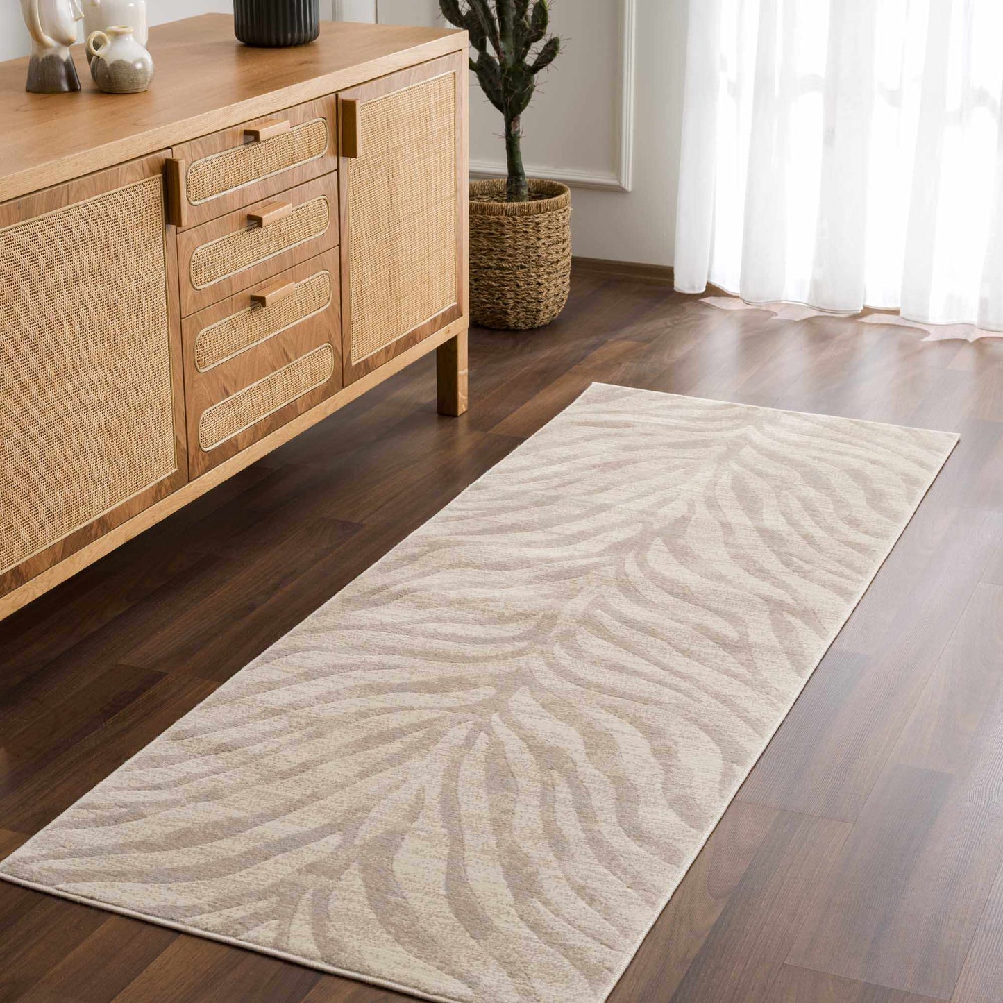 Beige Manteca Zebra Print Area Rug-4