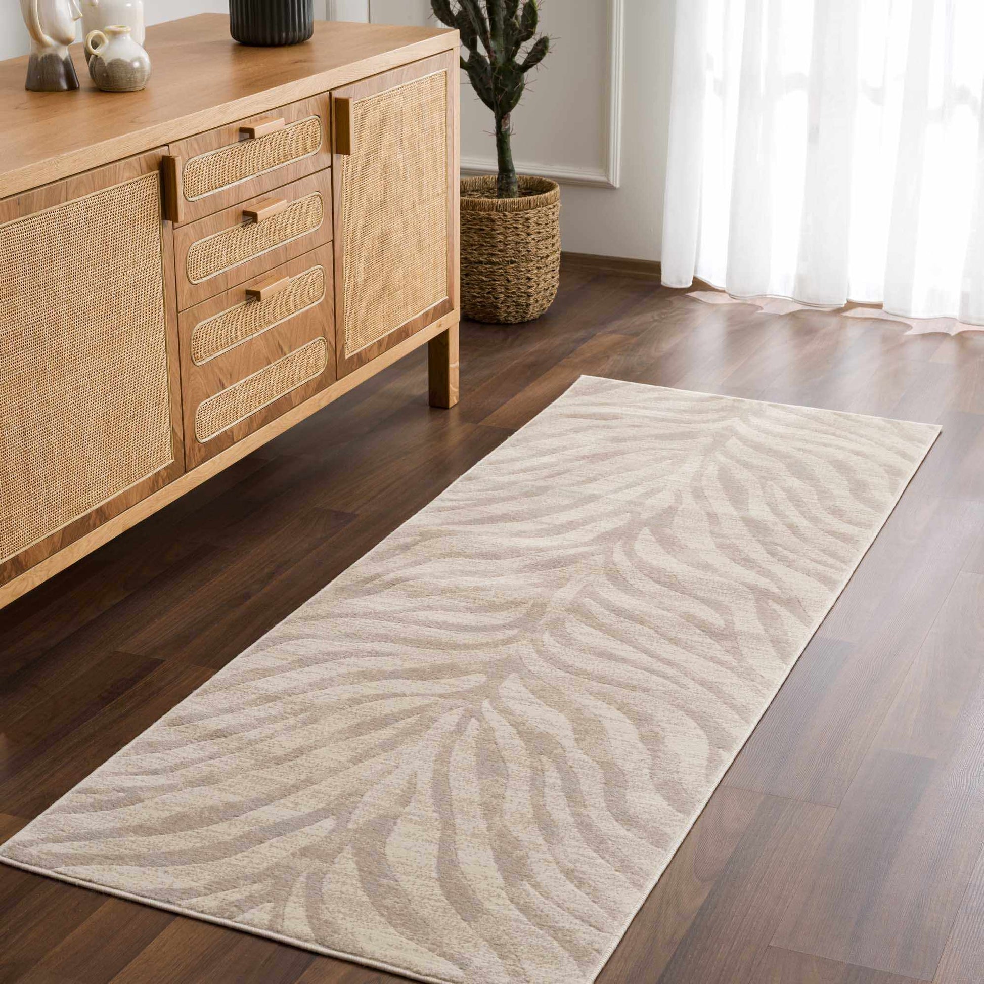 Beige Manteca Zebra Print Area Rug-4