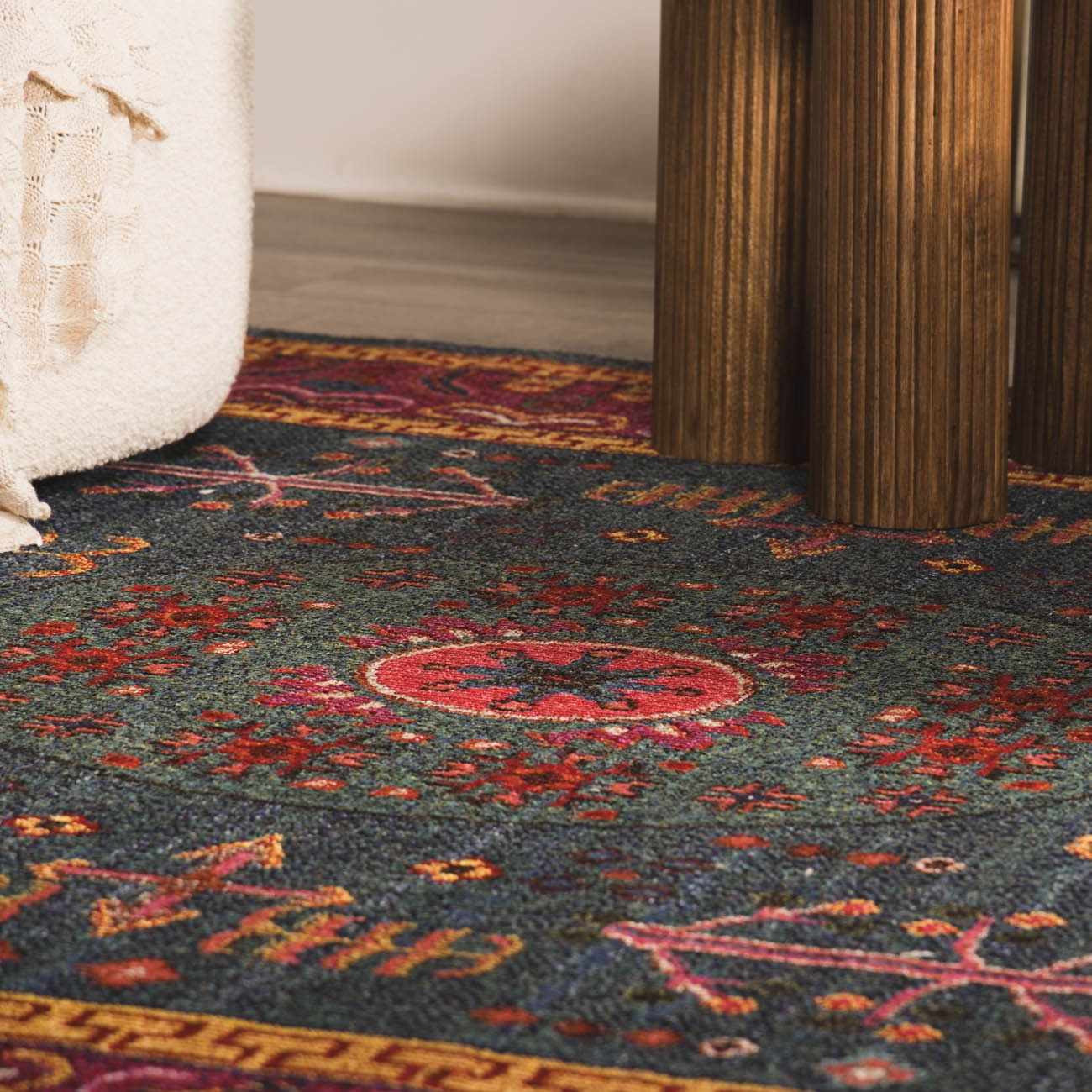 Cleveland Colorful Traditional Area Rug - Teal, Aqua, Navy-2