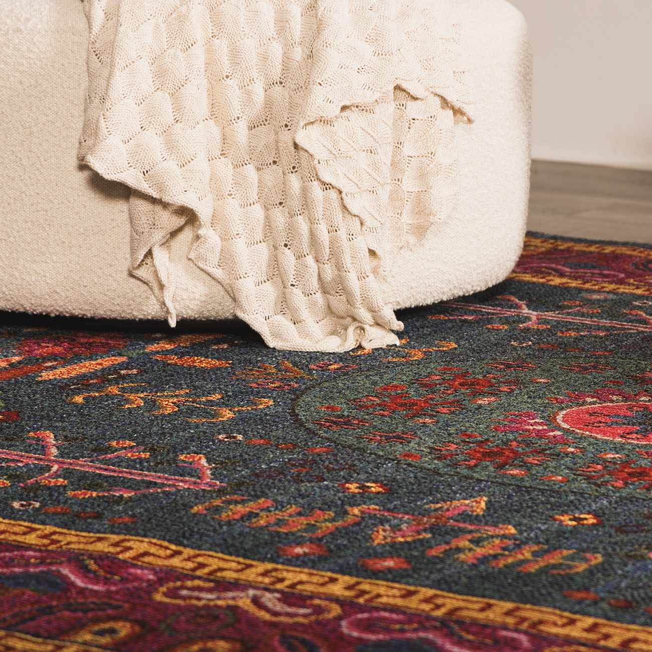 Cleveland Colorful Traditional Area Rug - Teal, Aqua, Navy-3