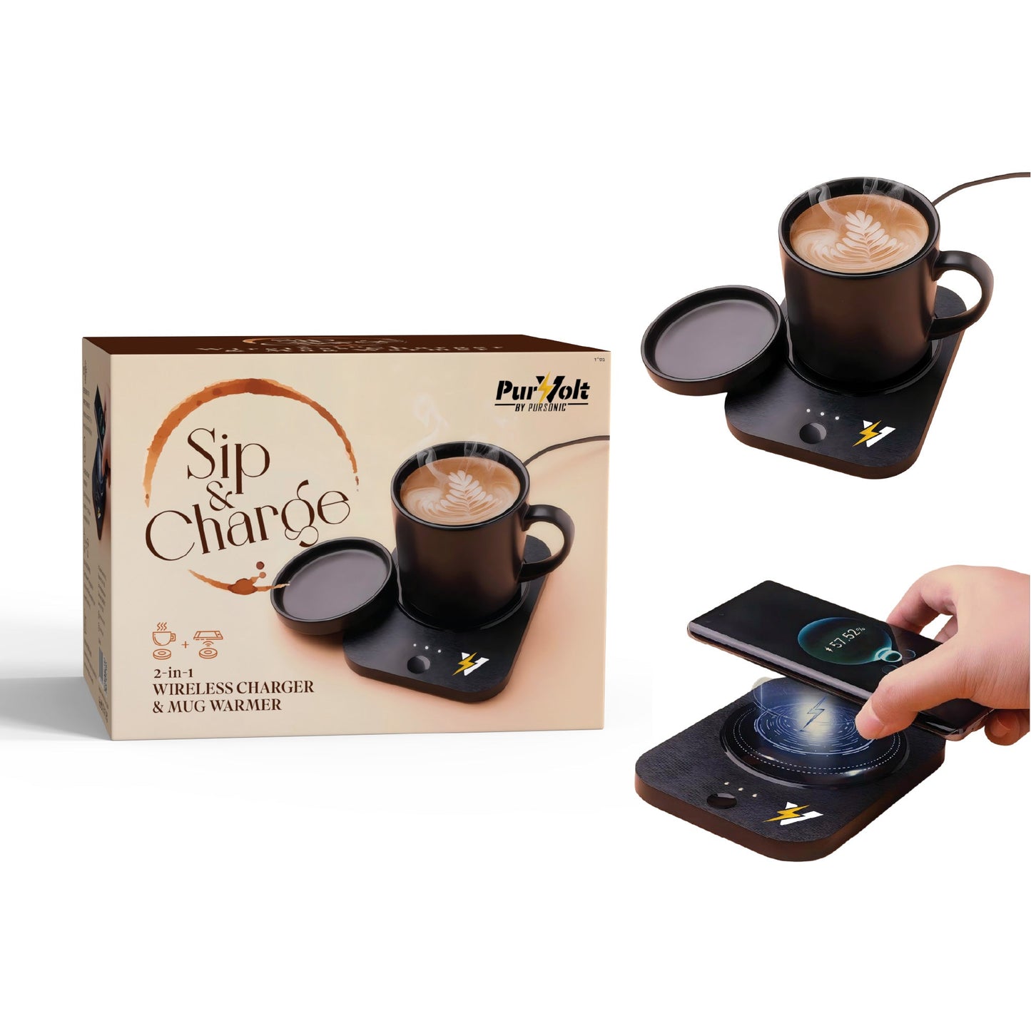 Sip & Charge 2-in-1 Wireless Charger & Mug Warmer-0