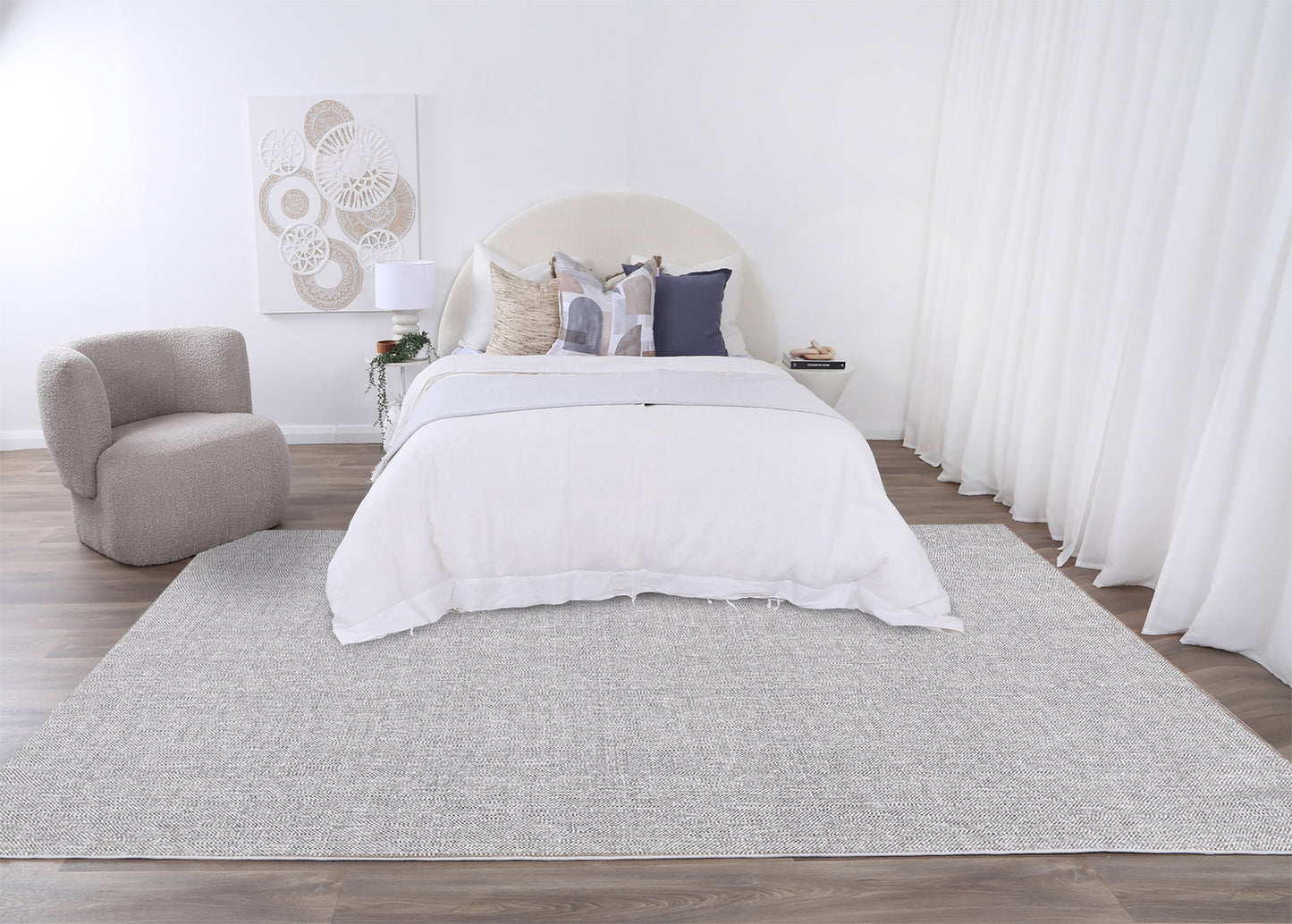 Urban Cobblestone Solid Area in Grey Rug-2