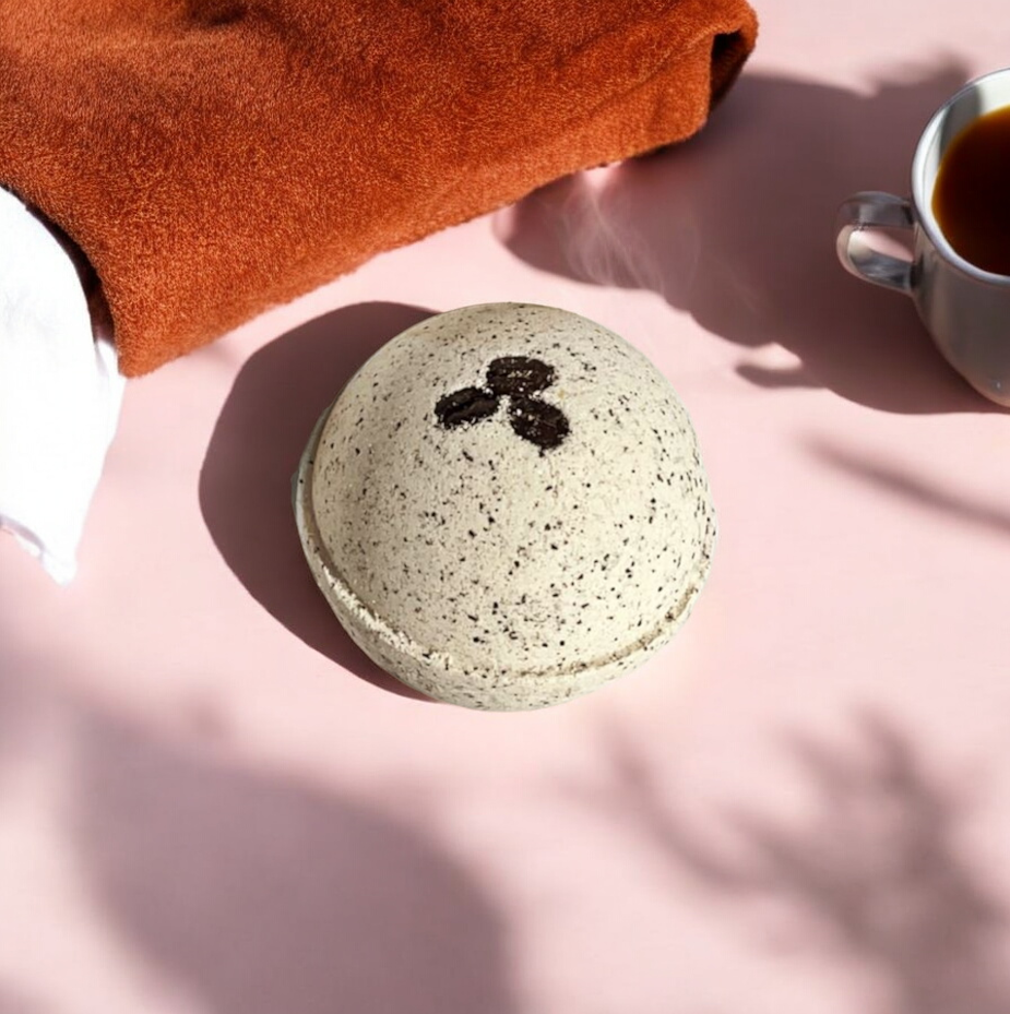 Cappuccino and Coffee Bean Bath Bomb-0