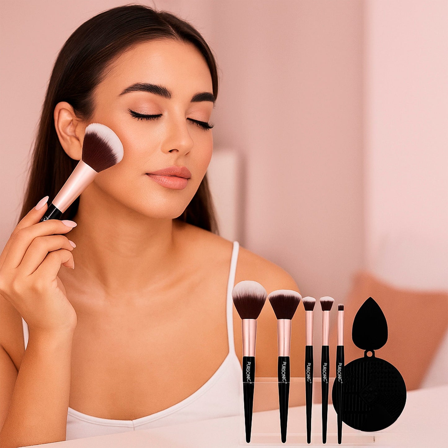 All-In-One Beauty & Wellness Travel Bundle – Pursonic Sonic Toothbrush, Painless Shaver & Glam Brush Set-1