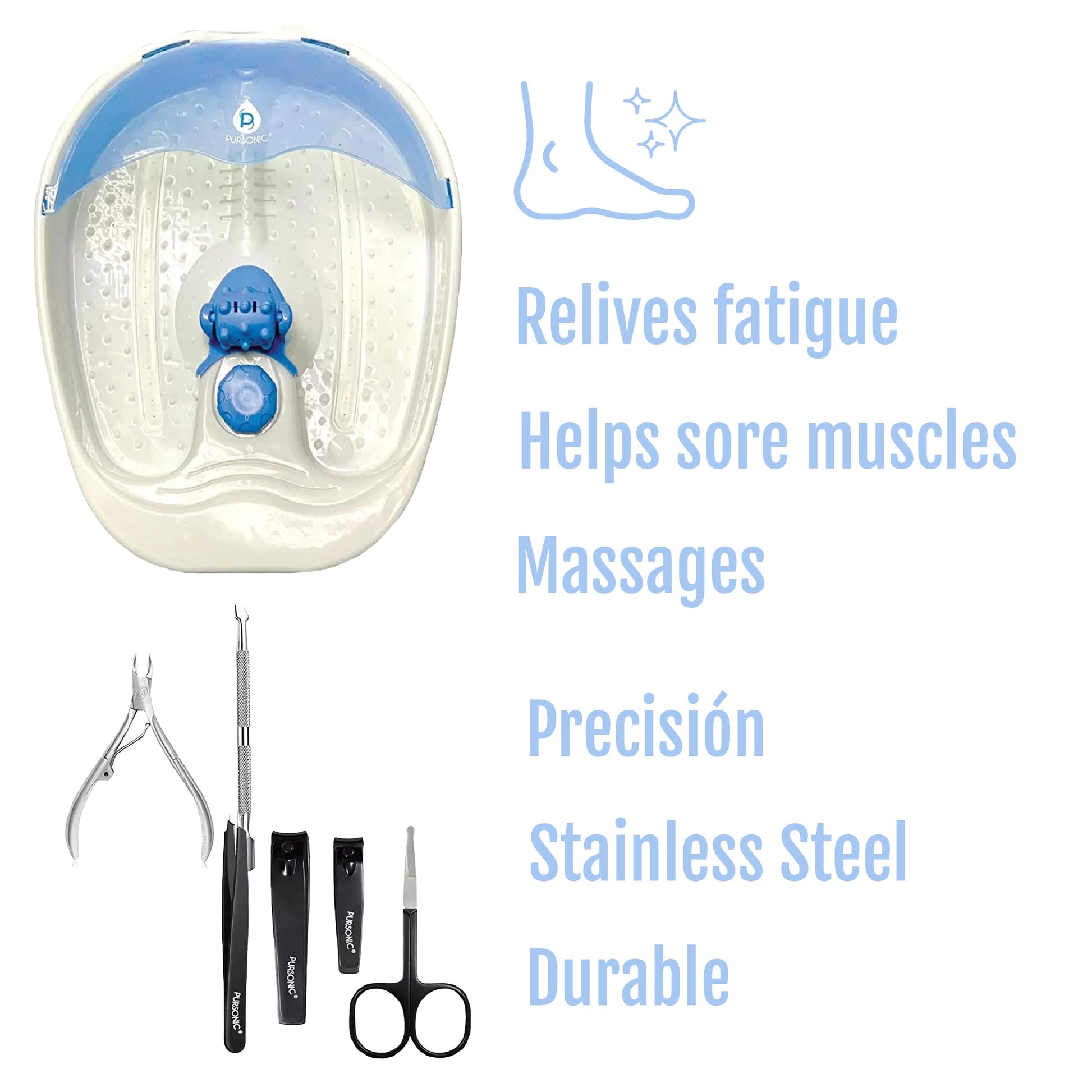 Ultimate Home Spa and Grooming Bundle (Foot Spa Massager + Salon Quality Manicure Tool Kit + Precision Perfection Bundle)-1