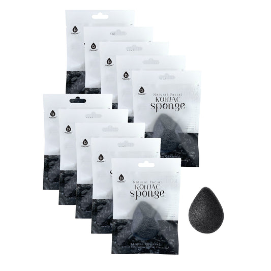 Pursonic Natural Bamboo Charcoal Konjac Sponge 10-Pack-0