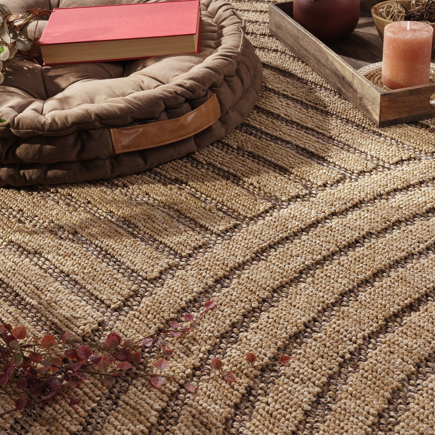 In- & Outdoor Rug Cologne with Modern Lines & Circles in Beige-1