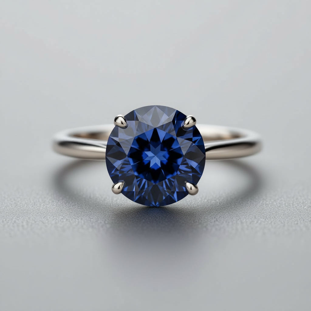 "Circle of Life"  Round Portuguese Cut Cremation Ring 8MM Stone