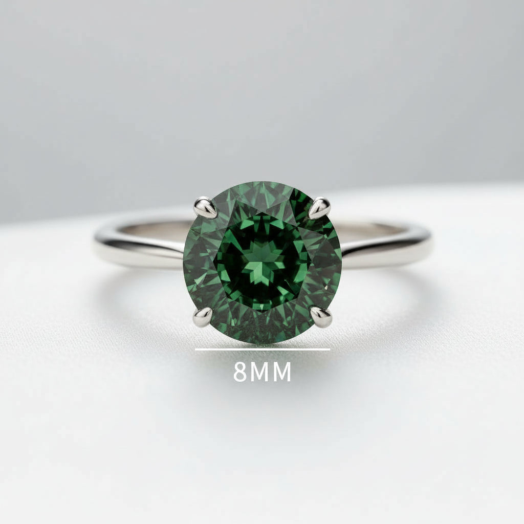 "Circle of Life"  Round Portuguese Cut Cremation Ring 8MM Stone