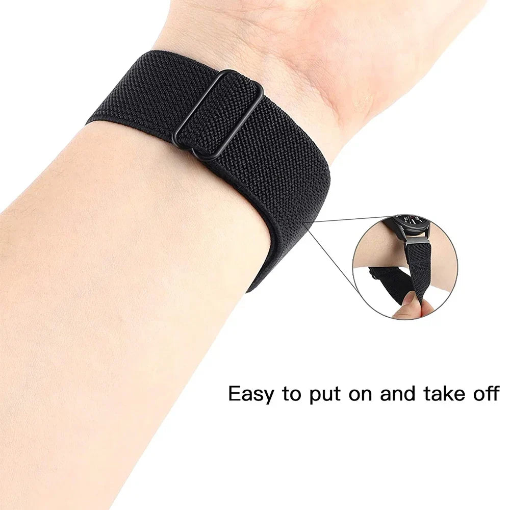 COROS Nylon Loop Watch Band - Elastic Strap Unisex with Metal Button Clasp