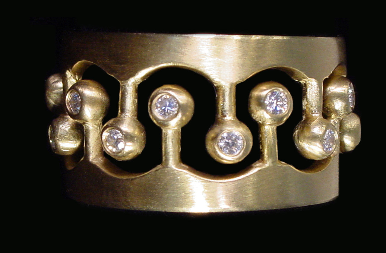 Crown Ring- CR1-14K Gold & Diamonds. Mixed Gold Color Combinations Available-10