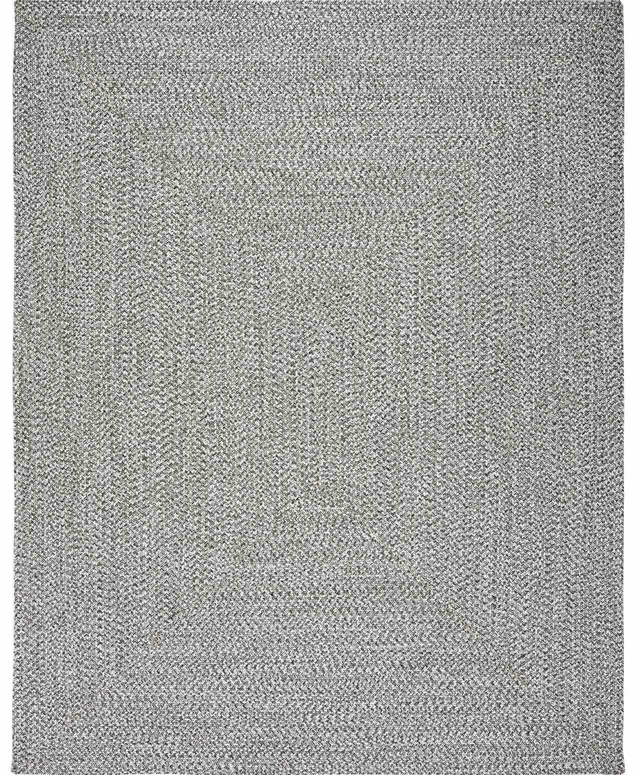 Cream Charcoal Braided Faux Jute Rug-0