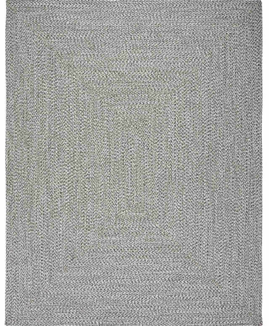 Cream Charcoal Braided Faux Jute Rug-0