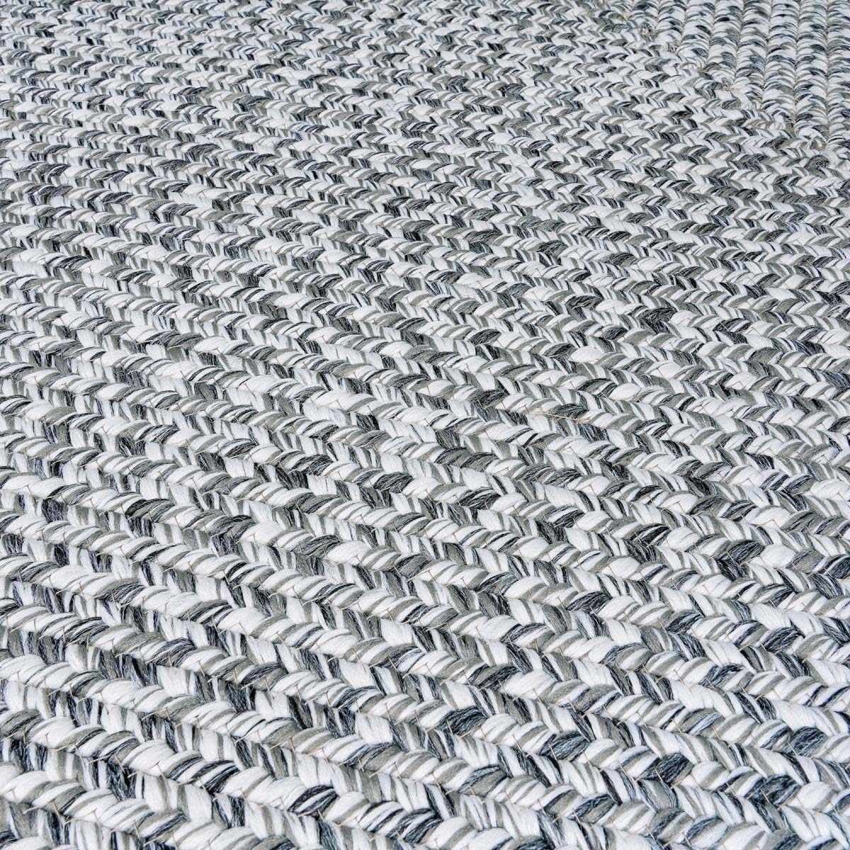 Cream Charcoal Braided Faux Jute Rug-3