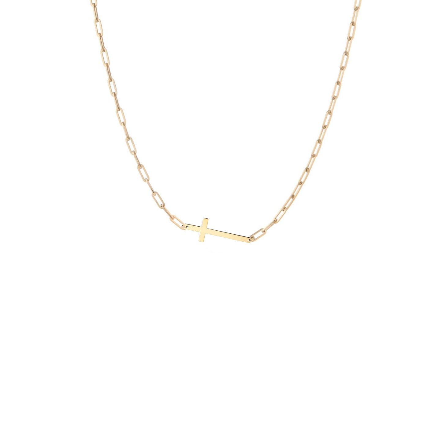 Cross Paperclip Necklace