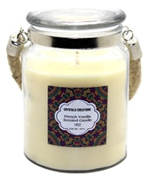 Crystalo Creations 3 in 1, Apple Pie, Cinnamon, Vanilla Scented Candle with Rope Handle, 18 Ounce