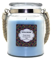 Crystalo Creations 3 in 1, Apple Pie, Cinnamon, Vanilla Scented Candle with Rope Handle, 18 Ounce