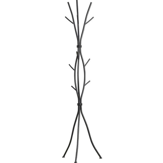 Metal Tree Branch Style Coat Rack with Multiple Hooks in Black-0