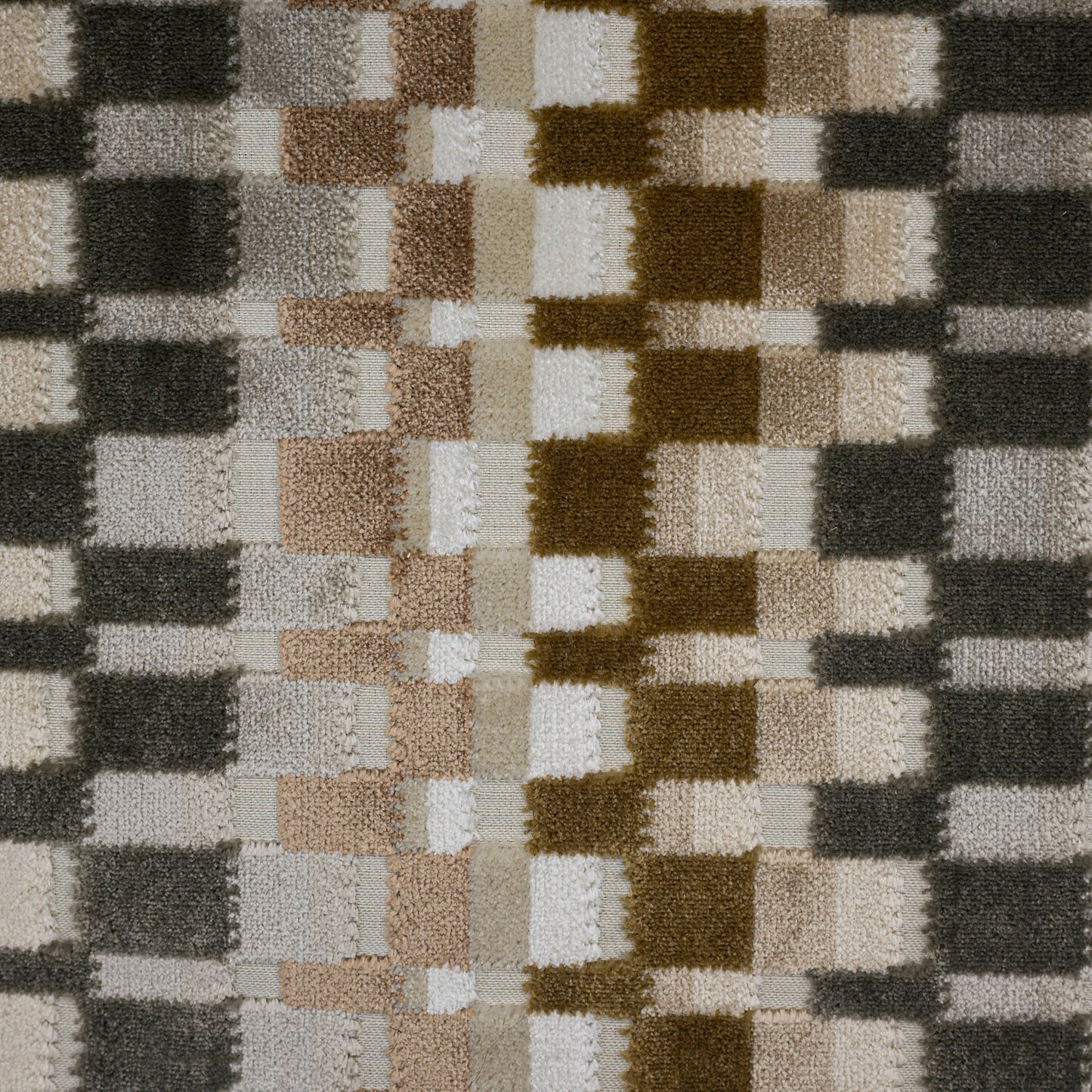 CUADRO - MULTICOLOR GEOMETRIC CUT VELVET UPHOLSTERY FABRIC BY THE YARD
