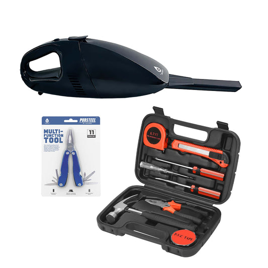🛠️ Pursonic Car Vacuum, Handy Solutions 9-Piece Tool Kit & 11-in-1 Multifunction Tool Bundle – The Ultimate Home & Auto Essential Set 🚗🔧-0