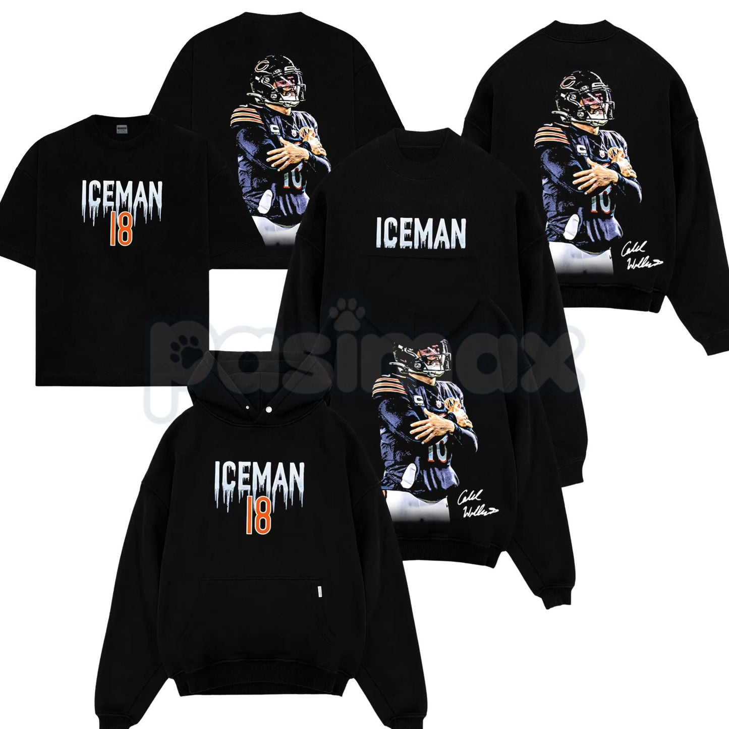Caleb Williams 18 – Iceman 'Cold' Celly For Da Bears Cotton Hoodie, Sweatshirt & T-Shirt