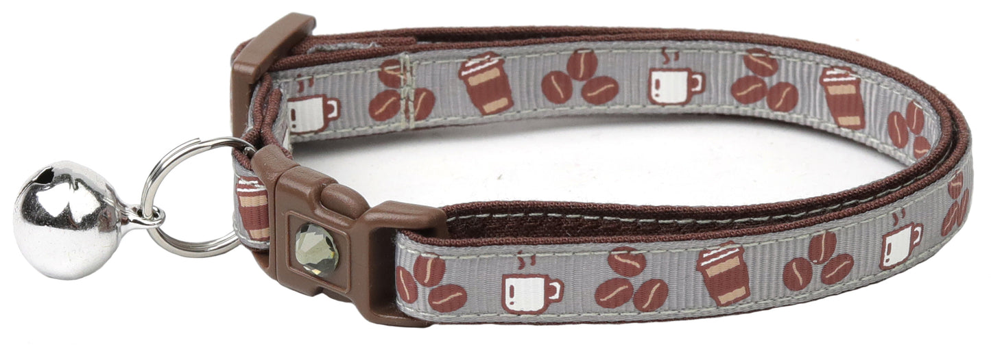 Coffee Beans Breakaway Cat Collar-16