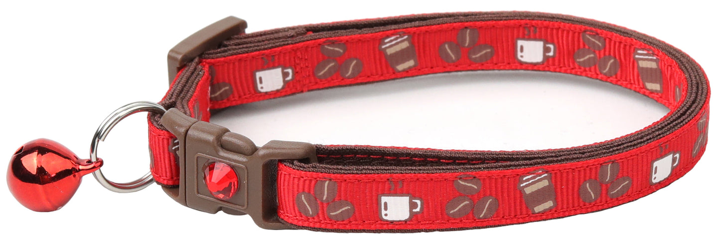 Coffee Beans Breakaway Cat Collar-12