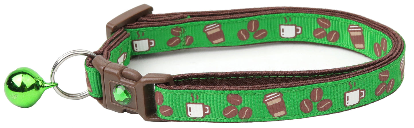 Coffee Beans Breakaway Cat Collar-15