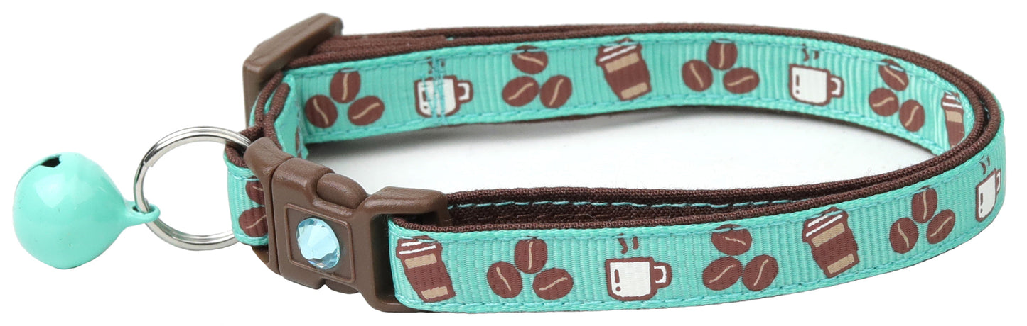 Coffee Beans Breakaway Cat Collar-11