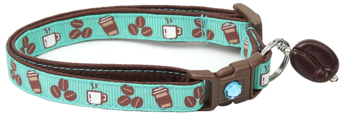 Coffee Beans Breakaway Cat Collar-24
