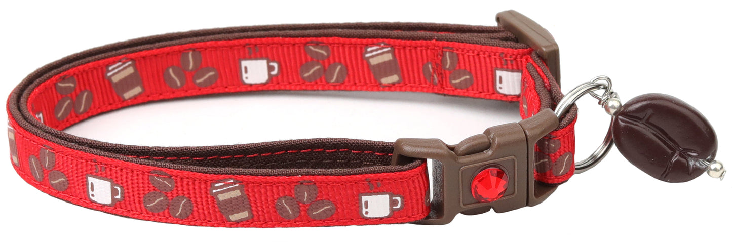 Coffee Beans Breakaway Cat Collar-25