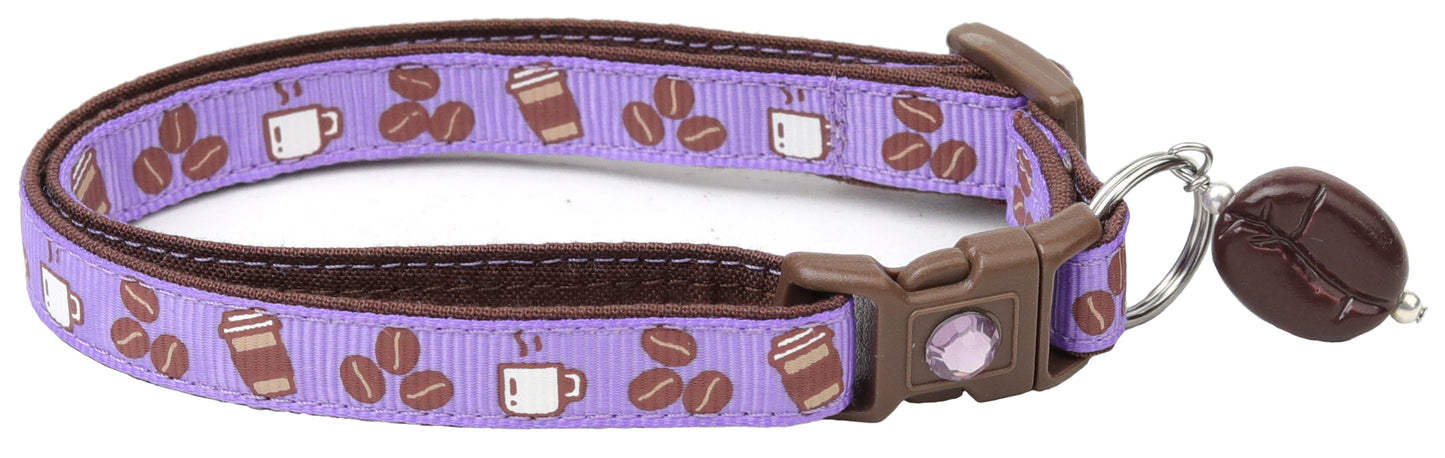 Coffee Beans Breakaway Cat Collar-27