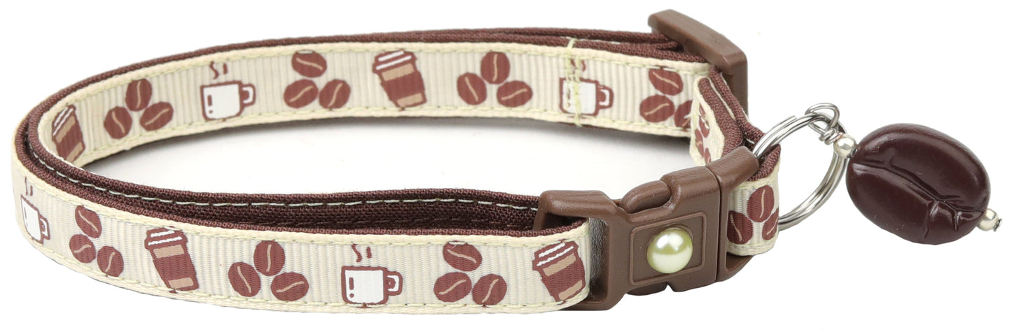 Coffee Beans Breakaway Cat Collar-2