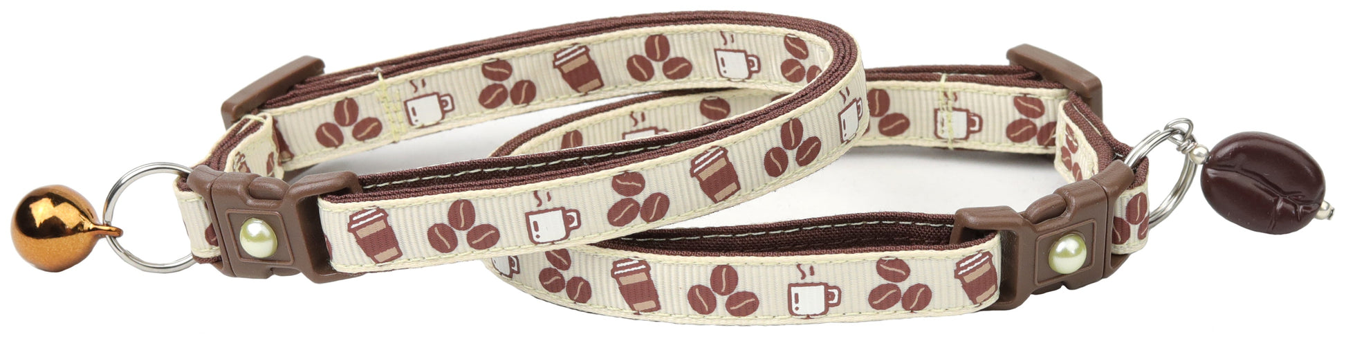 Coffee Beans Breakaway Cat Collar-3
