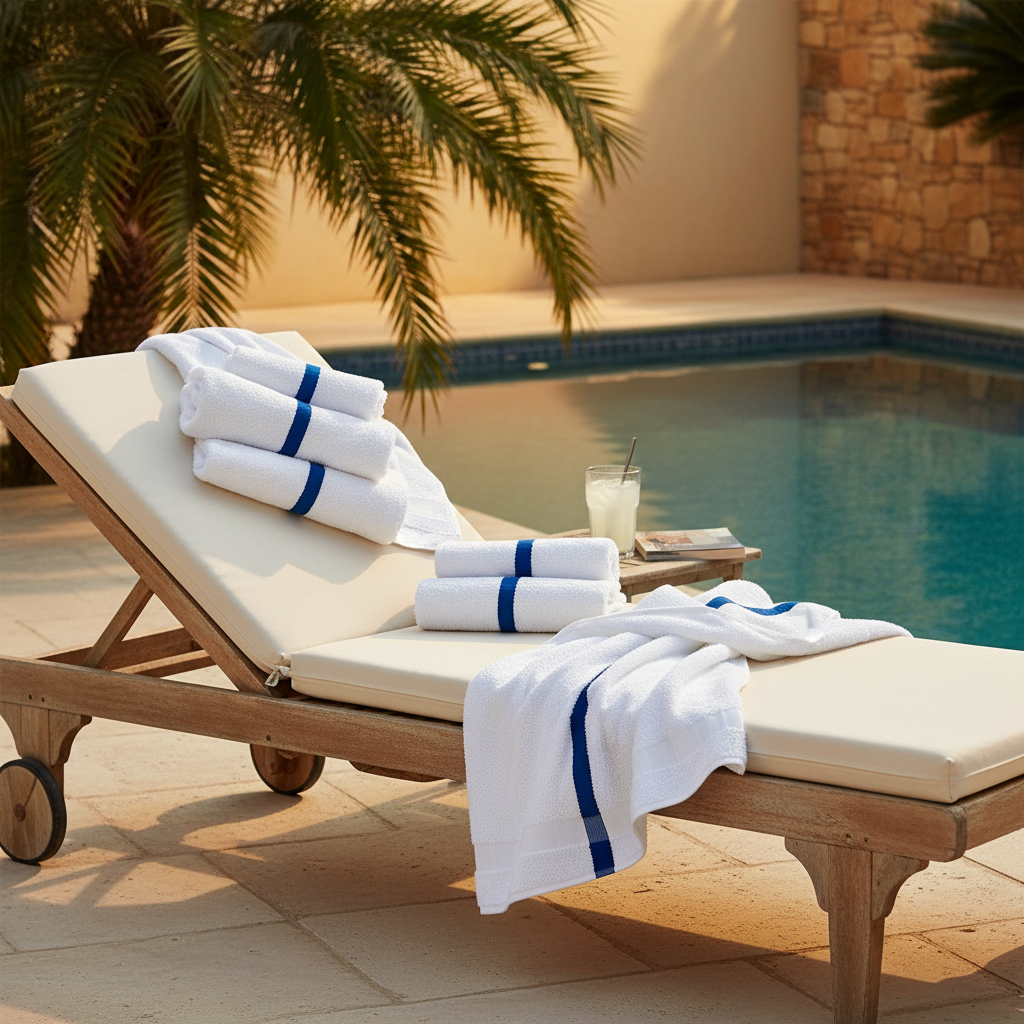 Center Stripe Lightweight Towels-0
