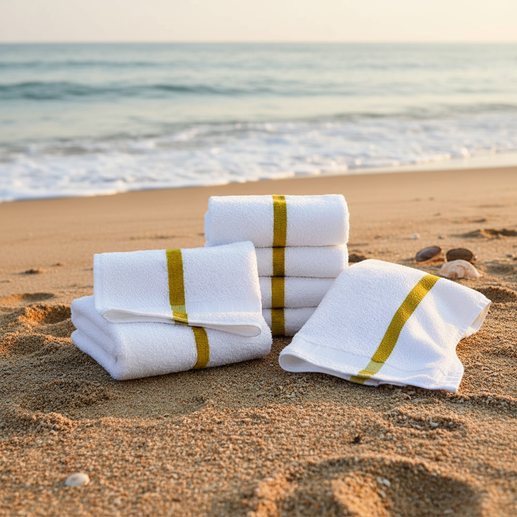 Center Stripe Lightweight Towels-4