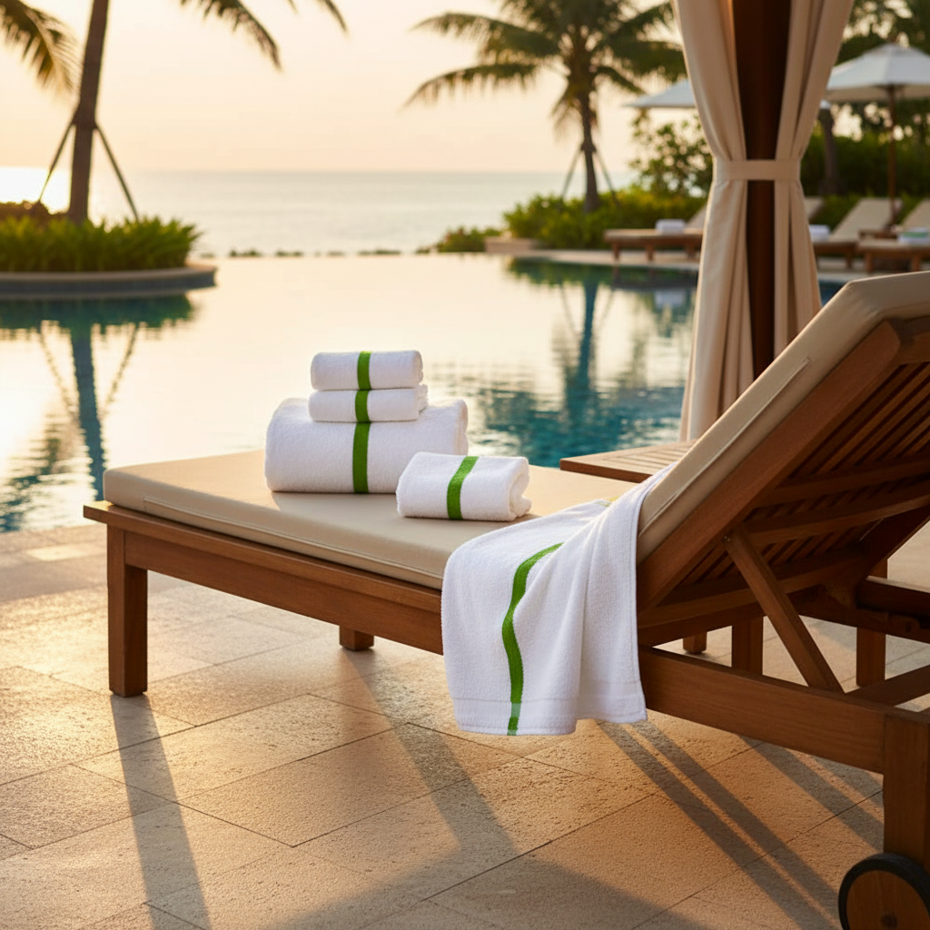 Center Stripe Lightweight Towels-5
