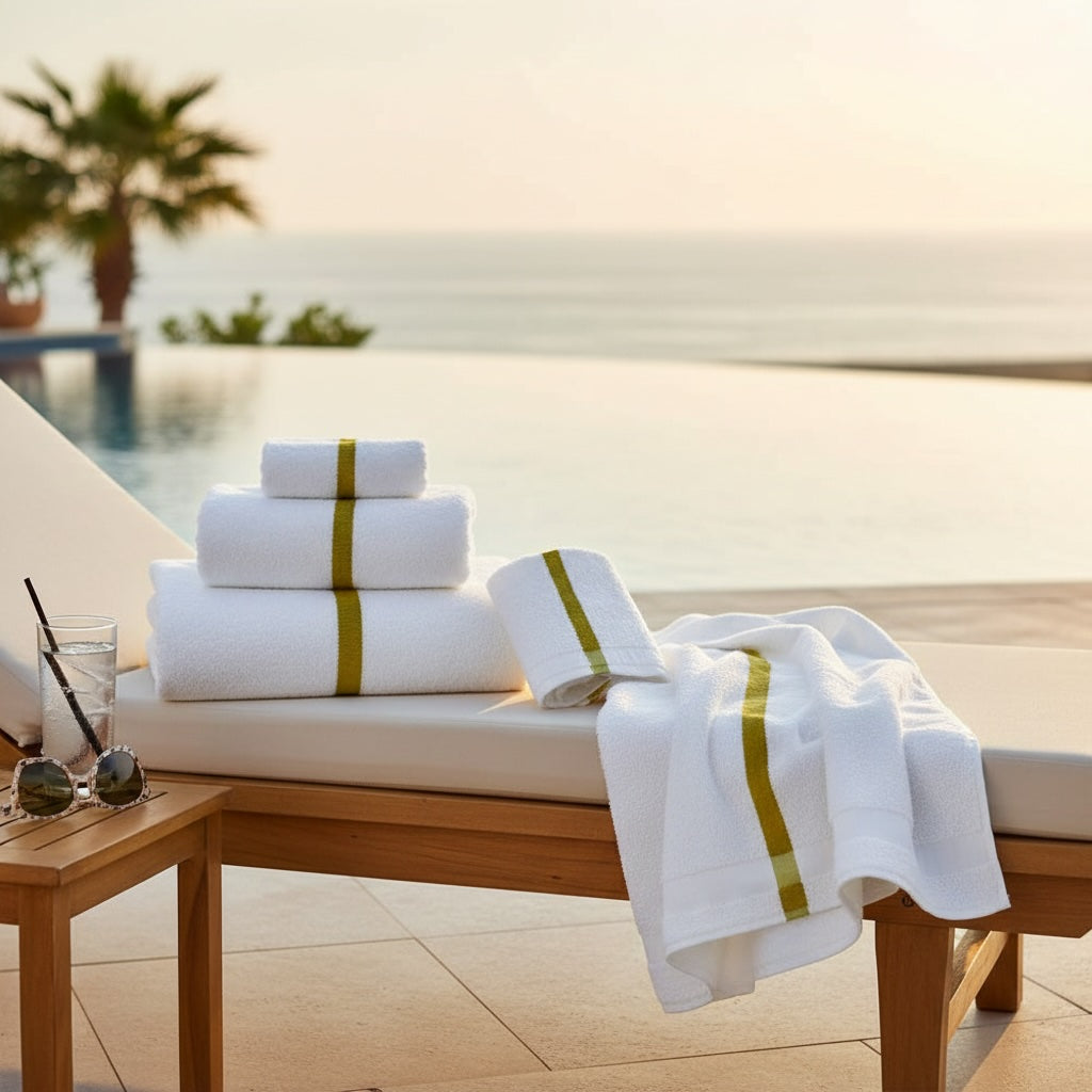 Center Stripe Lightweight Towels-3