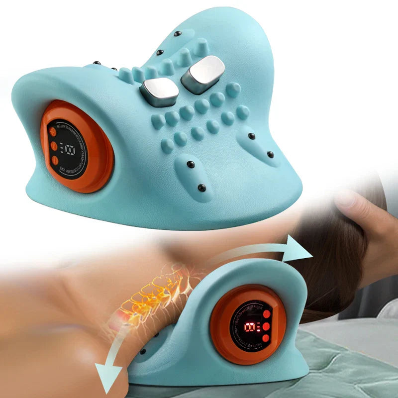 Portable Cervical Massager Neck & Head Traction Pillow Blue-1
