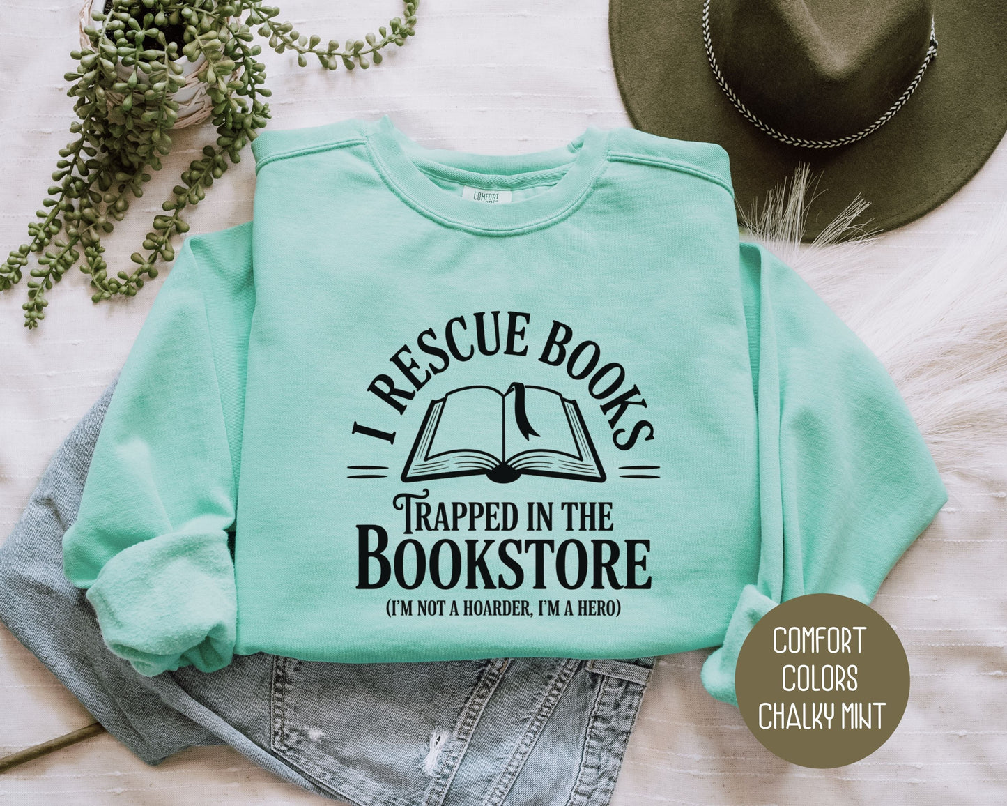 I Rescue Books from the Bookstore Comfort Colors Sweatshirt-0