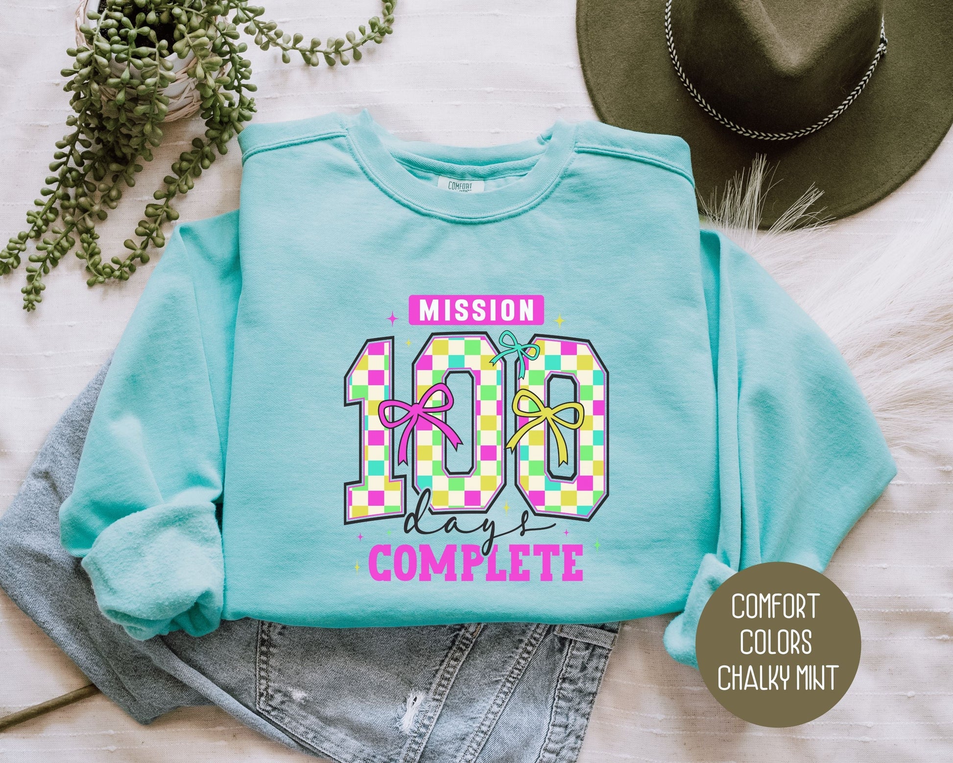 100 Days Of School Comfort Colors Sweatshirt-0