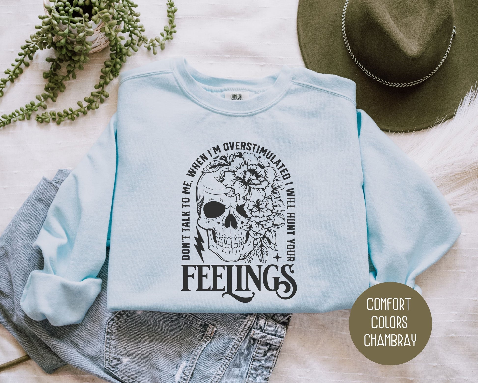 Don't Talk To Me When I'm Overstimulated Comfort Colors Sweatshirt-4