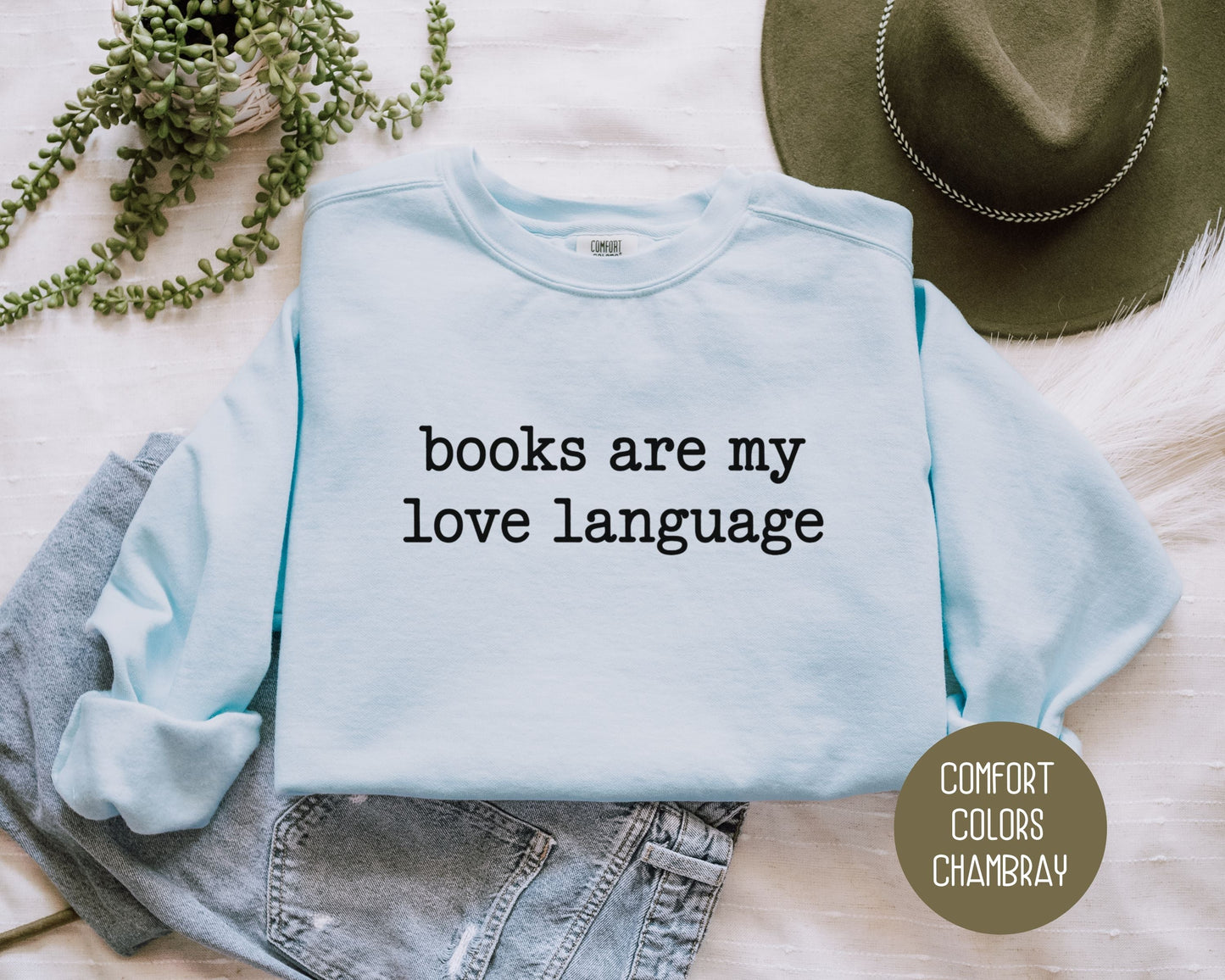 Books are My Love Language Comfort Colors Sweatshirt-3