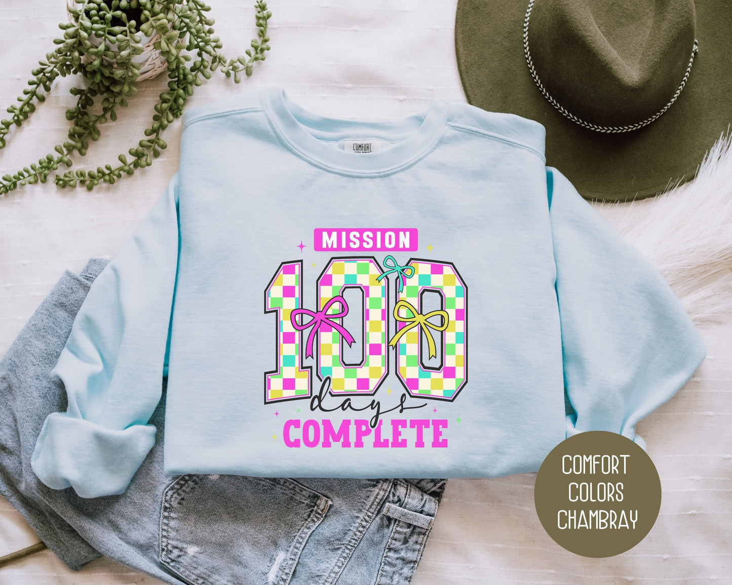100 Days Of School Comfort Colors Sweatshirt-2