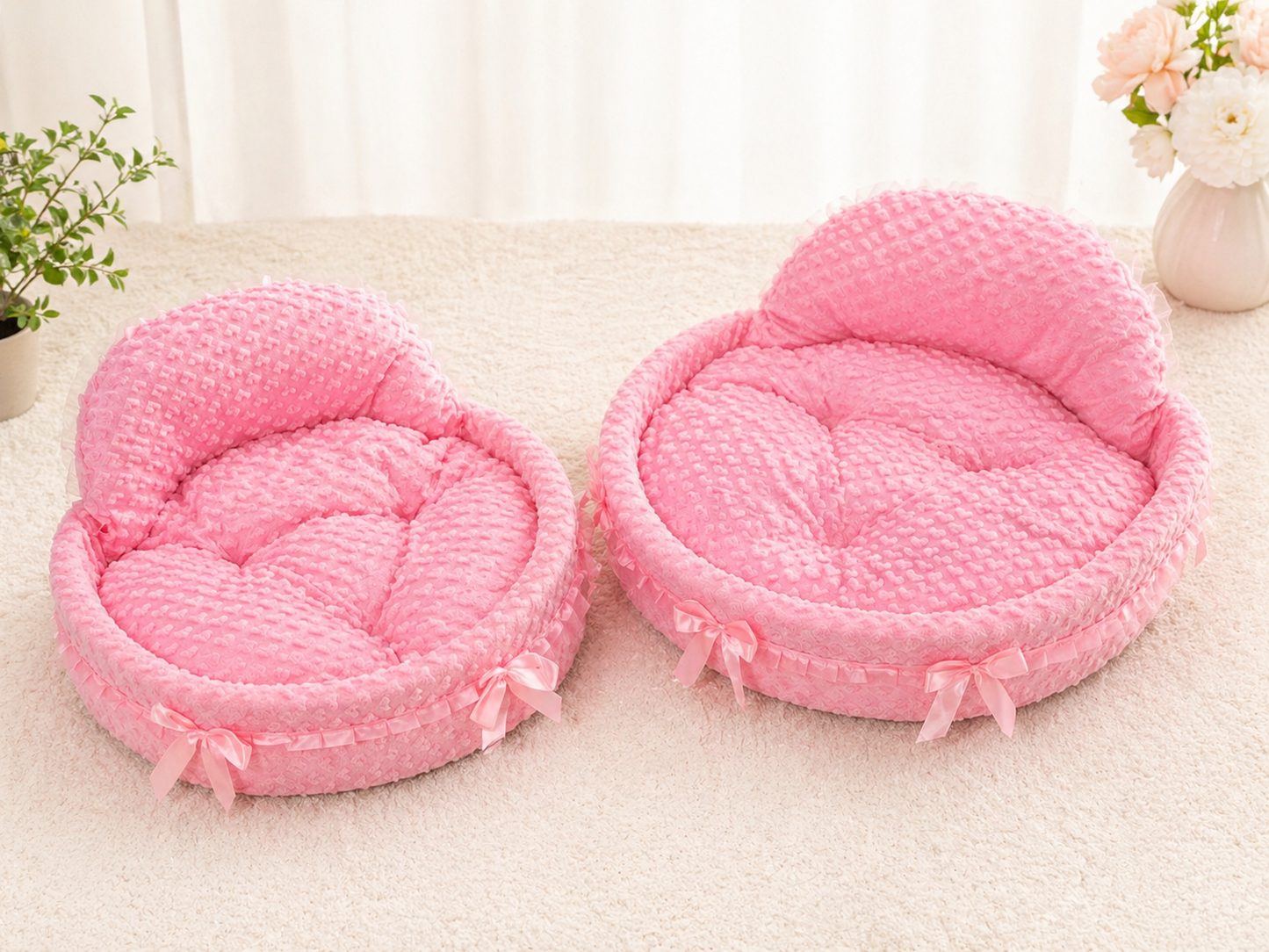 Pink Princess Plush Pet Bed