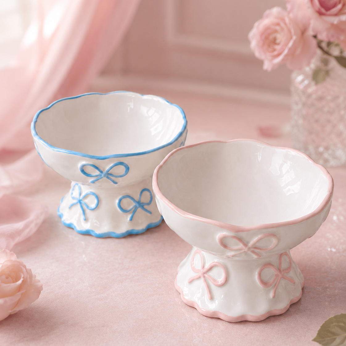 Pet Ceramic Bowl Princess Bow