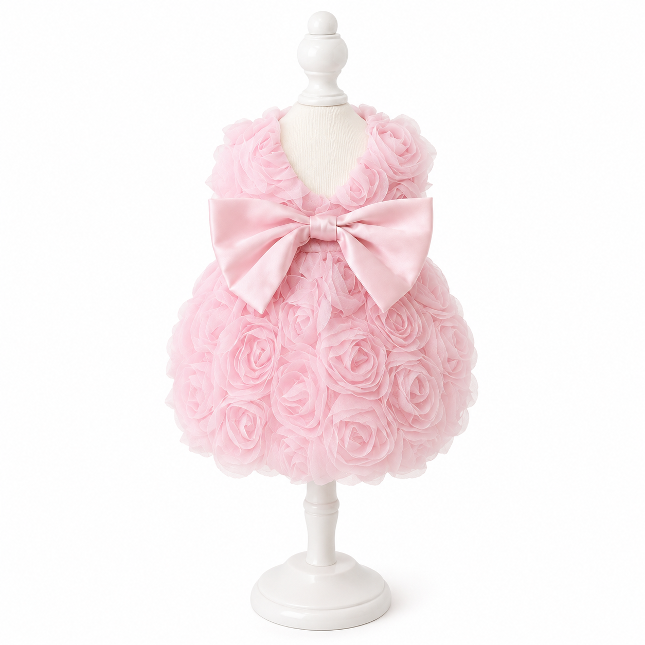 Dog dress rose big bow 2 colors