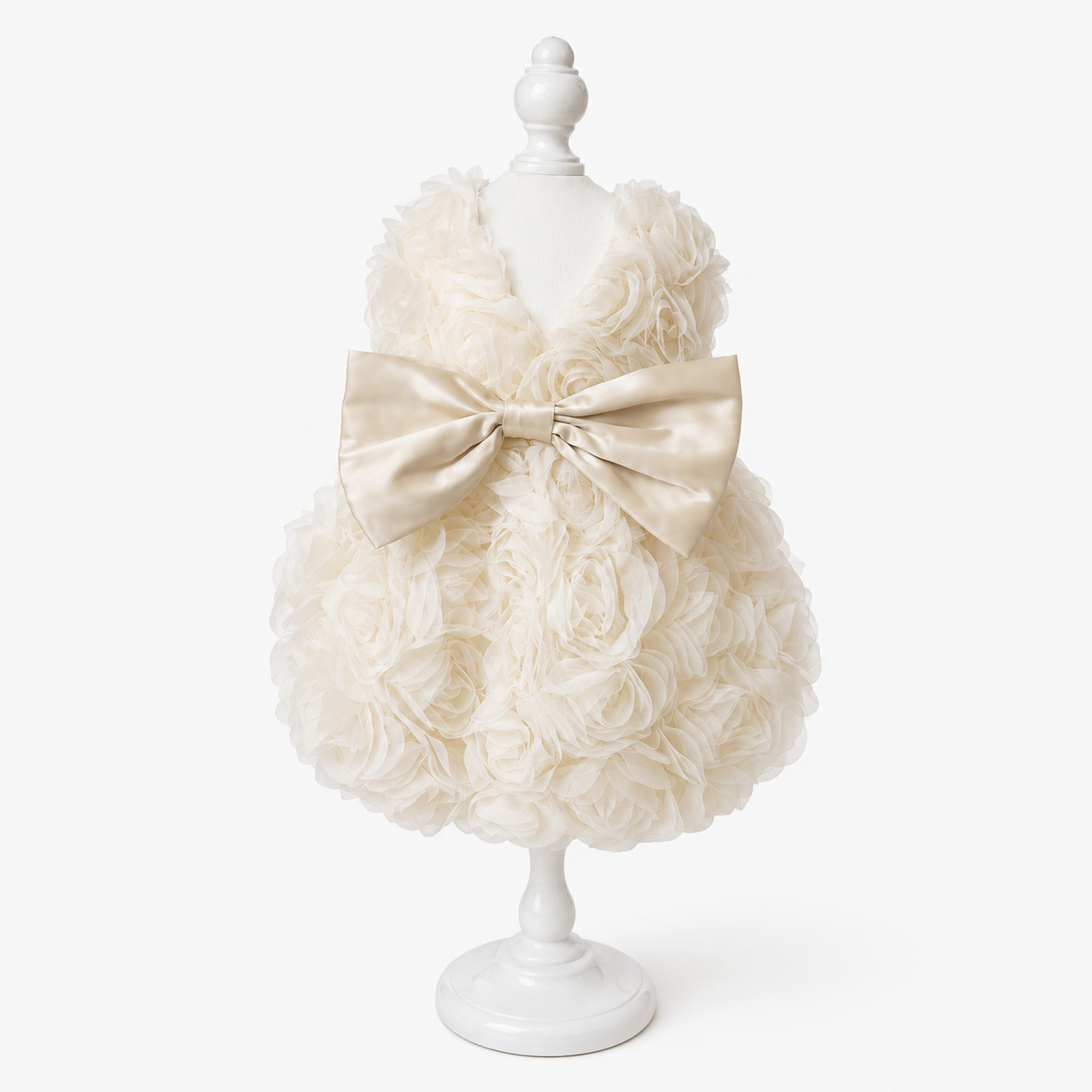 Dog dress rose big bow 2 colors