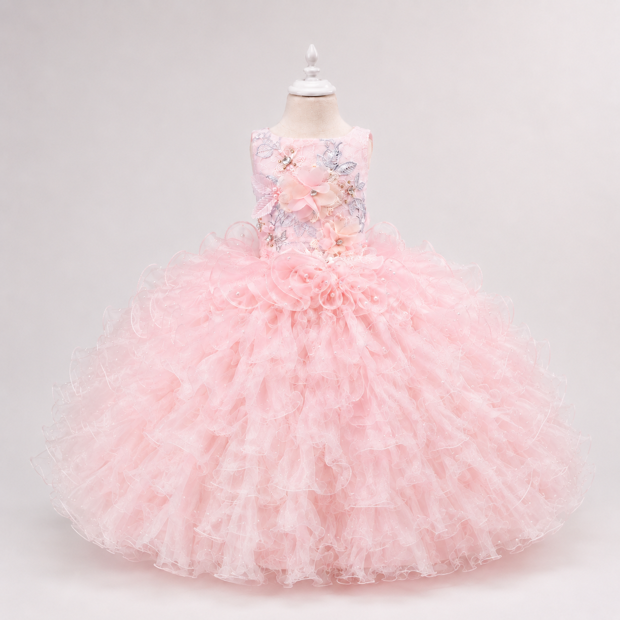 Luxury Dog Wedding Dress Pink Ball Gown